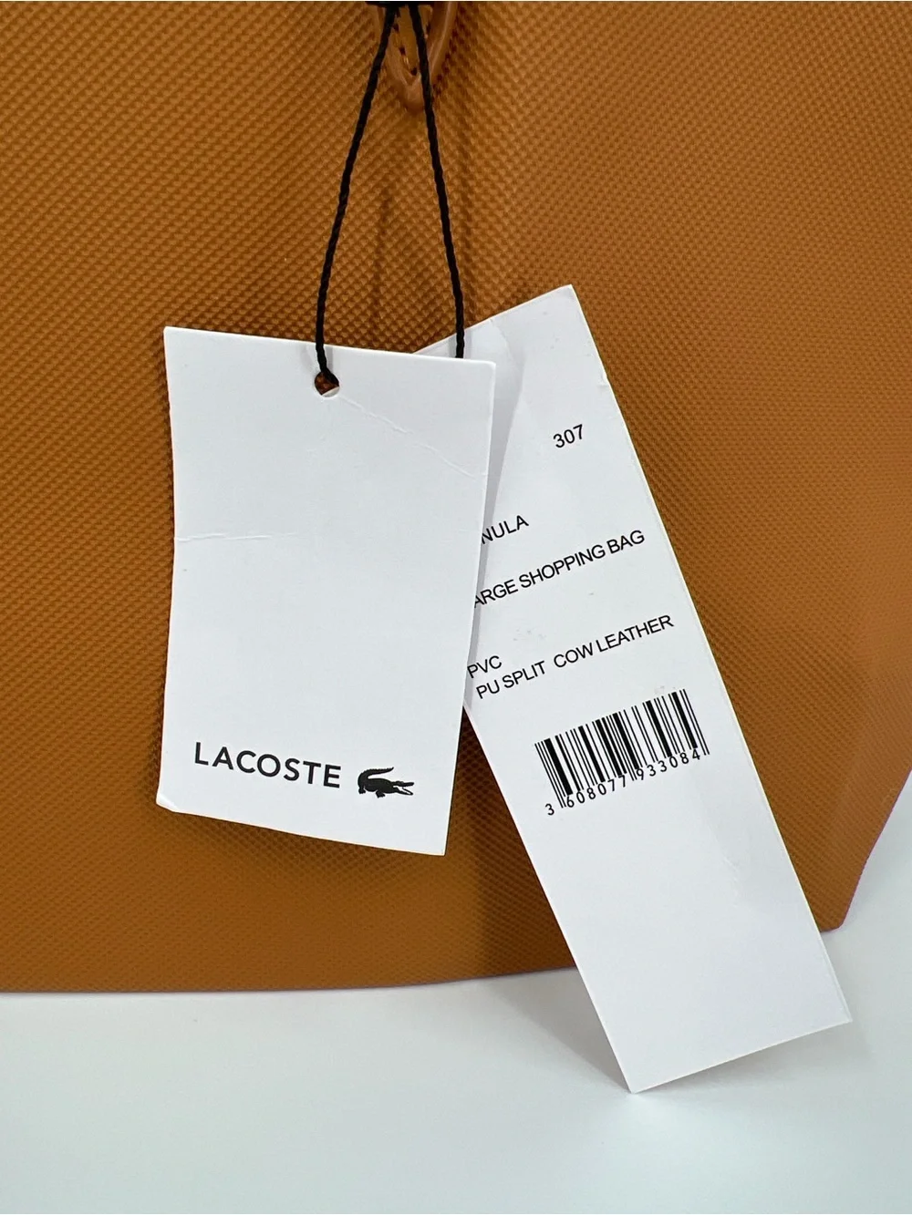 Lacoste Caramel Tote with Signature Crocodile Logo